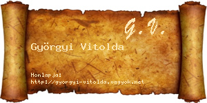 Györgyi Vitolda névjegykártya
